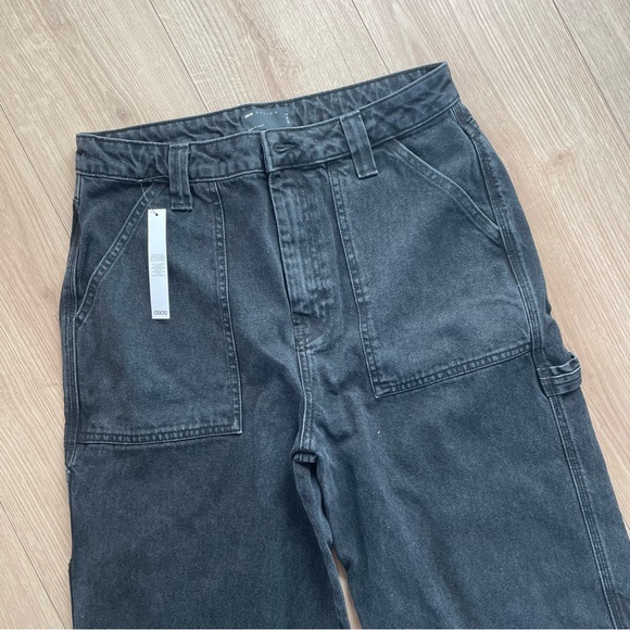 Women’s TALL / LONG Baggy Black Cargo Denim Pants - Picture 2 of 6